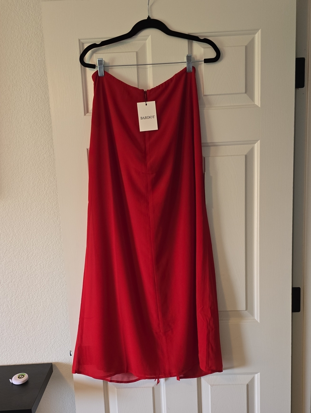 Bardot Red Ruffle-Front A-Line Skirt - Picture 5 of 8